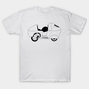 Vespa Montlhery Black Outline T-Shirt